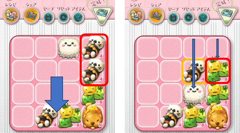 お弁当パズルプレイ画面